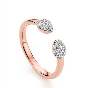 Monica Vinader Fiji Bud Diamond Stacking Ring in Rose Gold